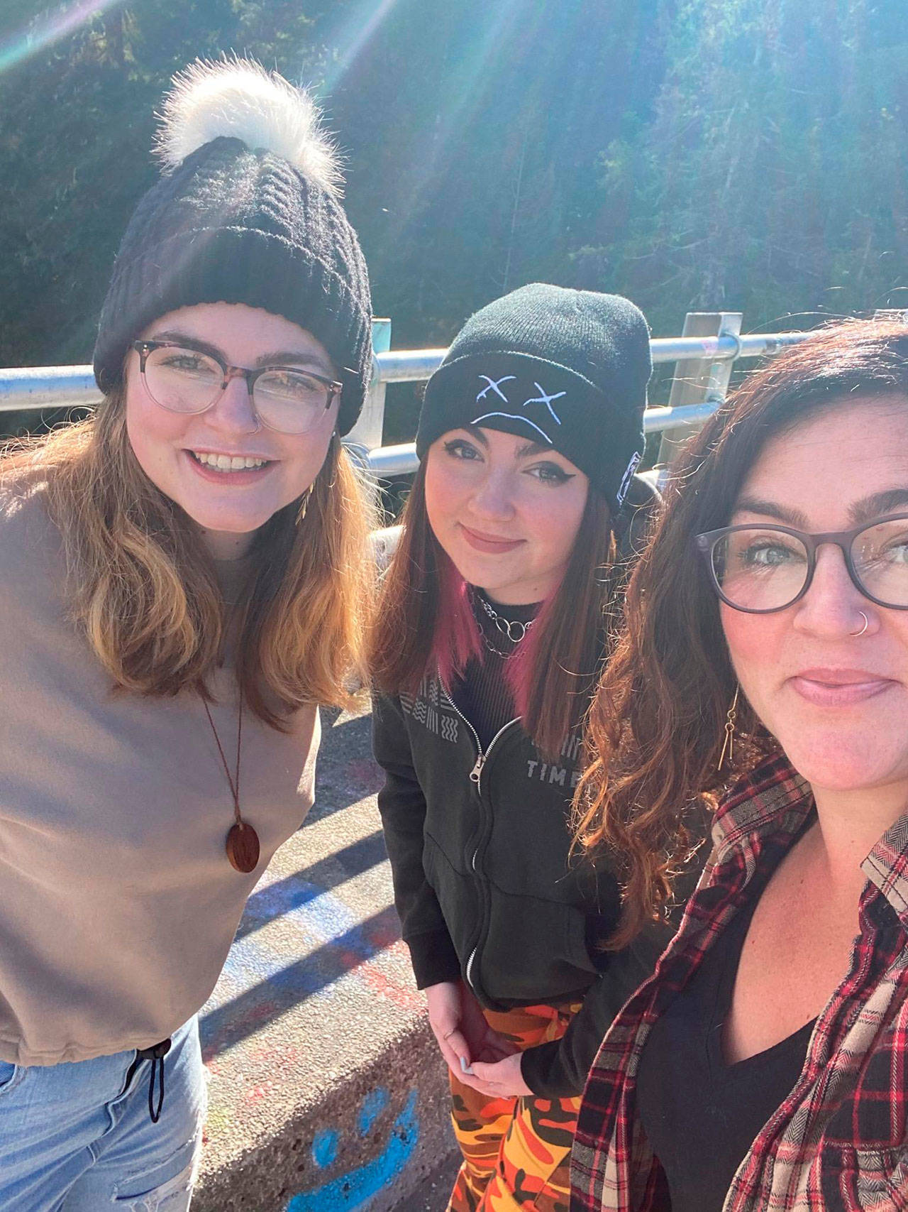 Kim Gray, far right, pictured here with daughters Rylee and Alivia, sustained multiple injuries after a fall in Mexico earlier this month. Photo courtesy of Kim Gray