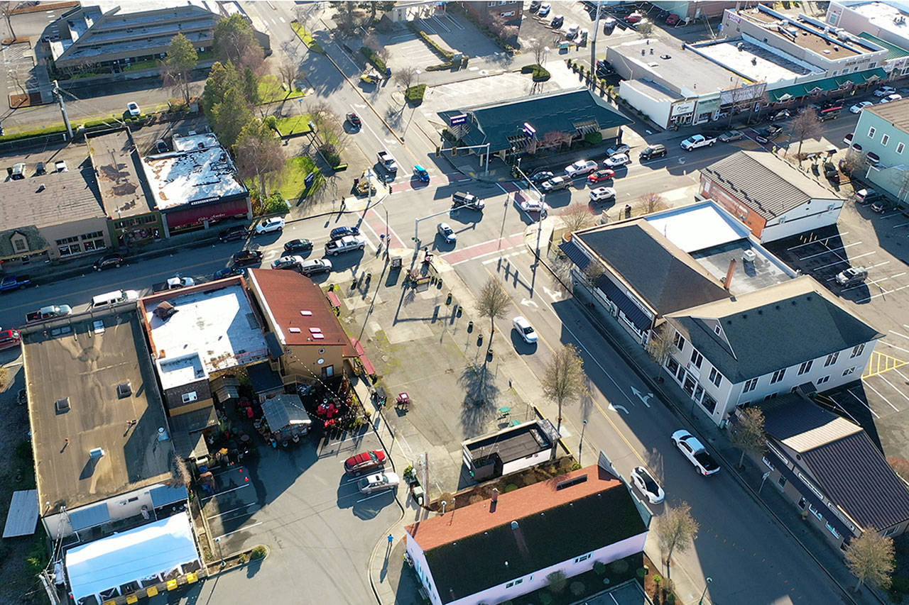 This summer, surveys will go out to help redesign Centennial Place at the northeast corner of Sequim Avenue/Washington Street. Sequim city councilors seek design options before allocating funds to the project they decided on March 8. Photo courtesy of Silas Crews