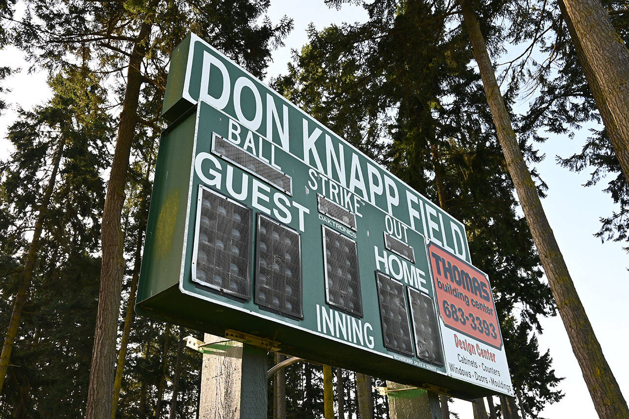 Family and friends plan to honor the memory of longtime coach/volunteer Don Knapp at the Sequim Little League’s James Standard Memorial park on April 11. Sequim Gazette photo by Michael Dashiell