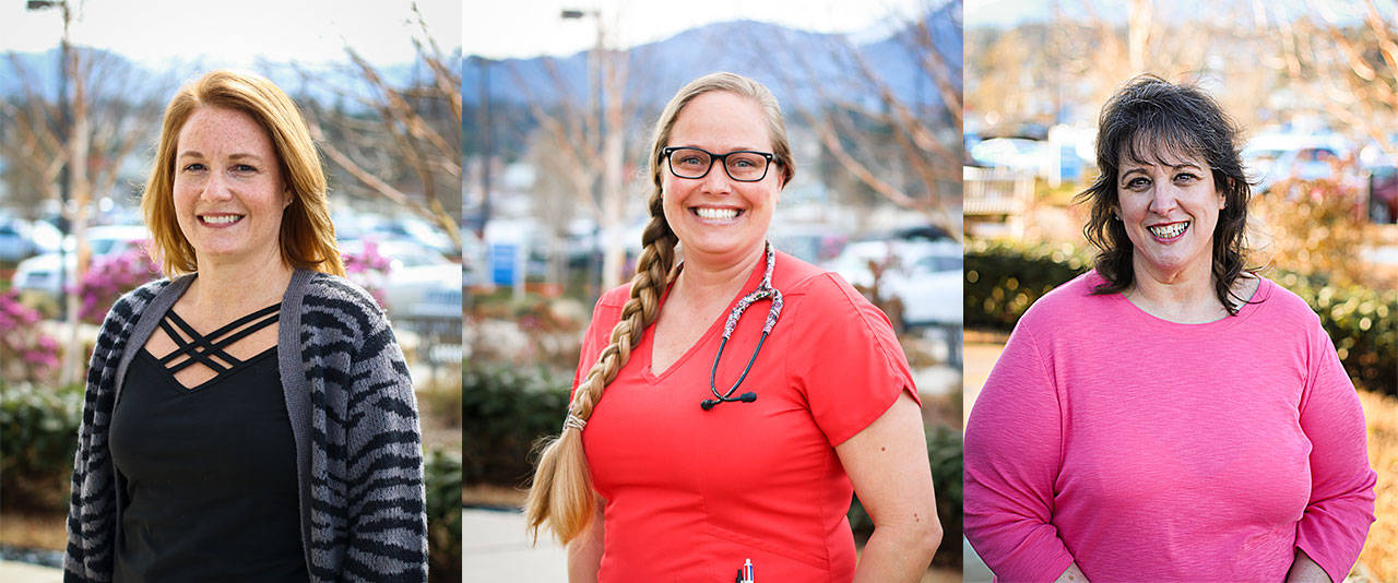 From left, Ericka Albers, Devin Jackson and Carolyn Frummet. Photos courtesy of Olympic Medical Center