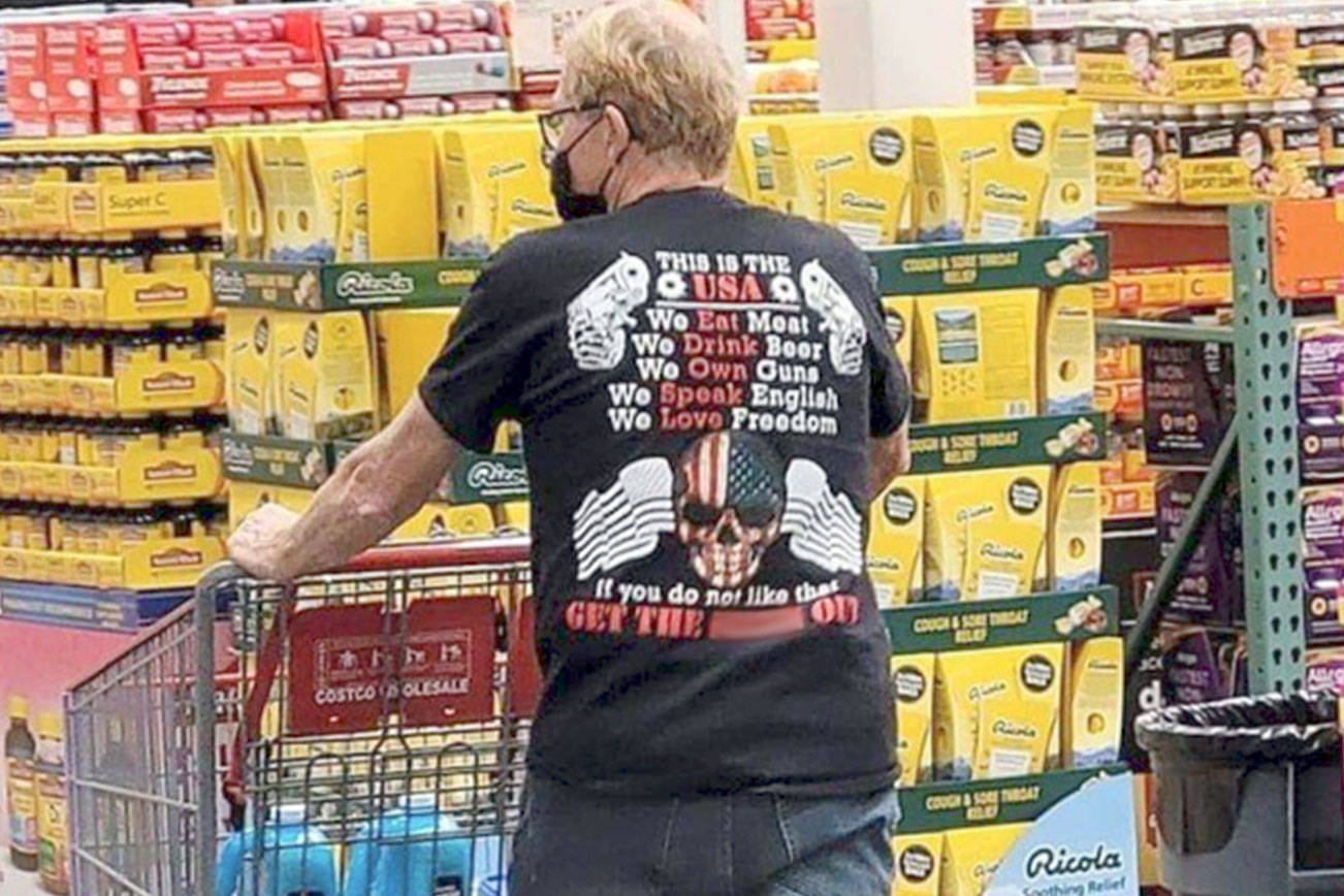 Mayor William Armacost's T-shirt worn during a recent shopping trip has been posted on a variety of Facebook sites. (Editor's note: We have blurred a profane word on the shirt). It is not known who took the photo that has prompted many social media comments and letters to the editor.