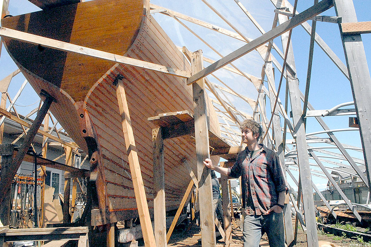 Keith Thorpe/Peninsula Daily News
Leo Goolden, who is restoring the racing cutter Tally Ho, plans to move the project from rural Sequim to Port Townsend.