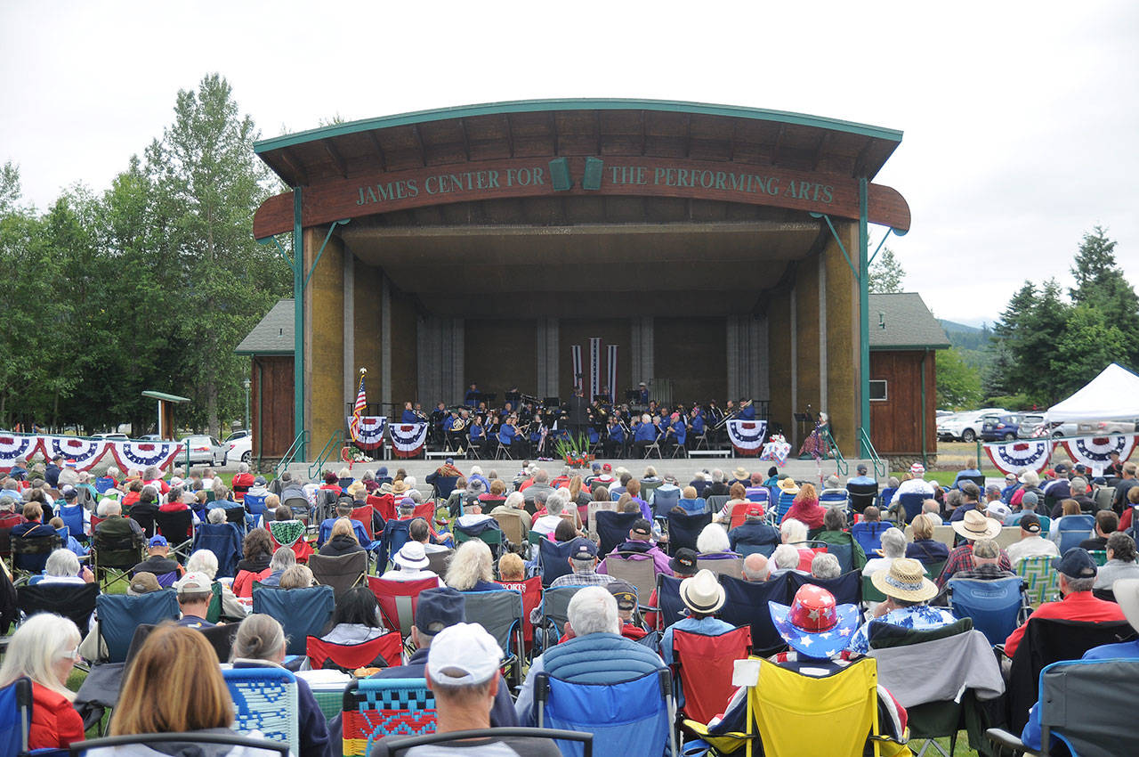 The Sequim City Band entertains a crowd at the James Center for the Performing Arts on July 4, 2019. The band hasn’t held rehearsals or concerts since its March 1, 2020, event. Sequim Gazette file photo by Michael Dashiell