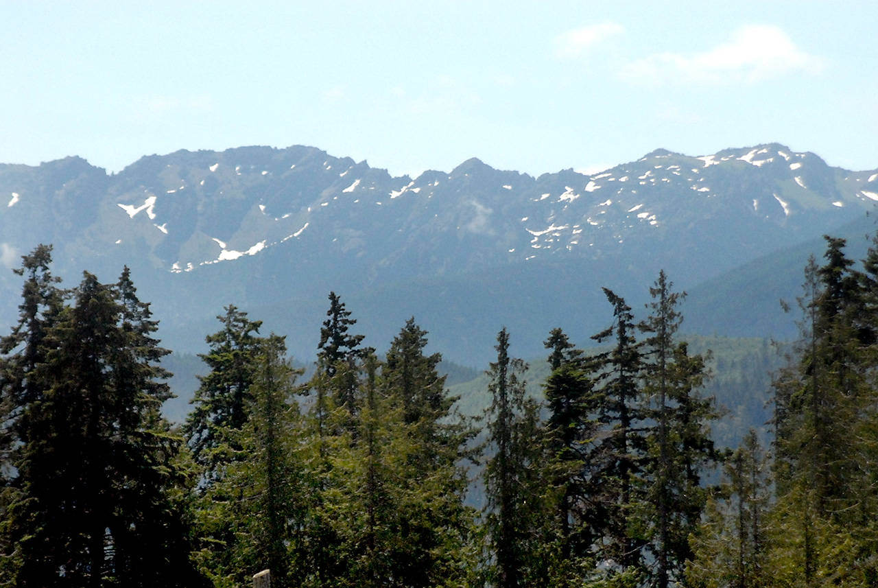Klahhane Ridge south of Port Angeles is shown Thursday, July 8, with little snow on the north face. Photo by Keith Thorpe/Olympic Peninsula News Group