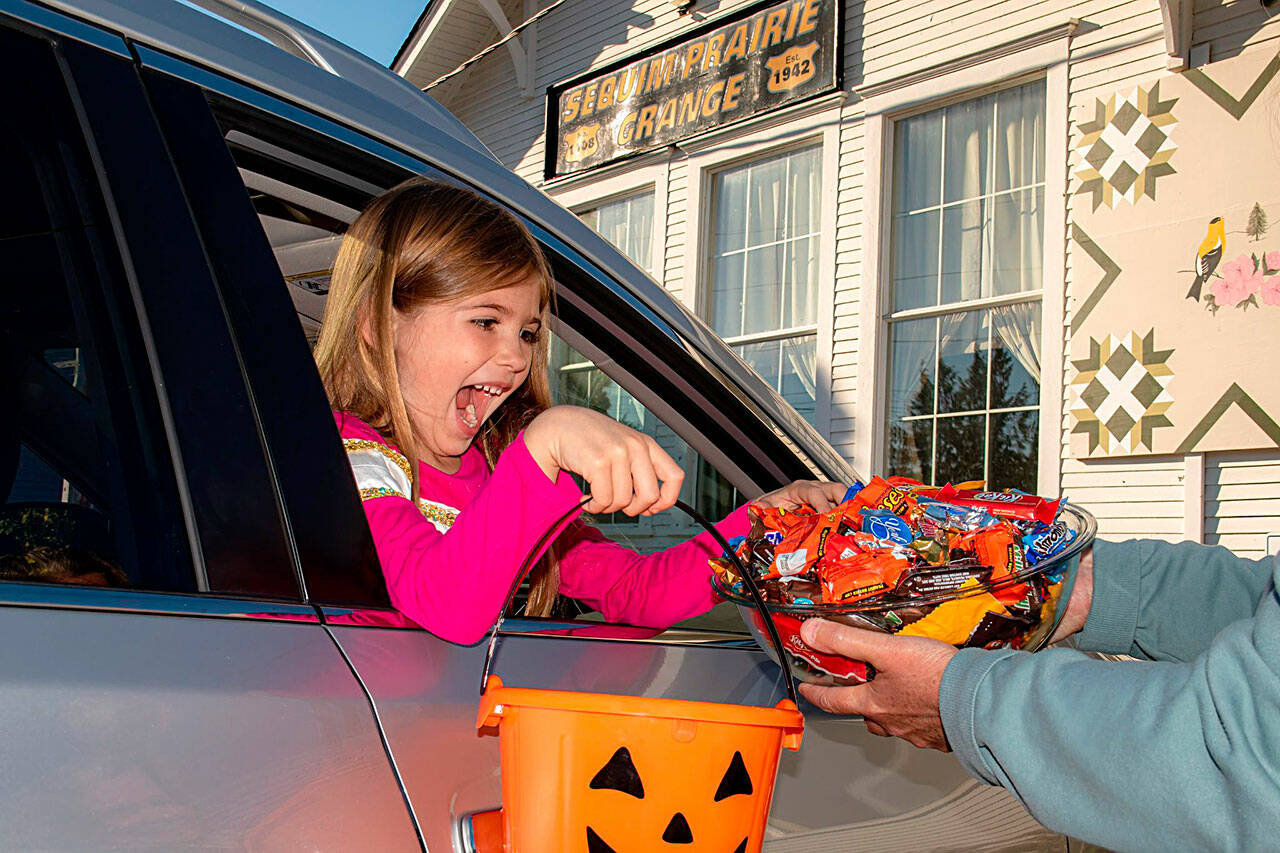Raeylnn Dickinson shows her excitement for this years Sequim Prairie Grange Trunk or Treat on Oct. 30. Photo courtesy Sherrie Cerutti