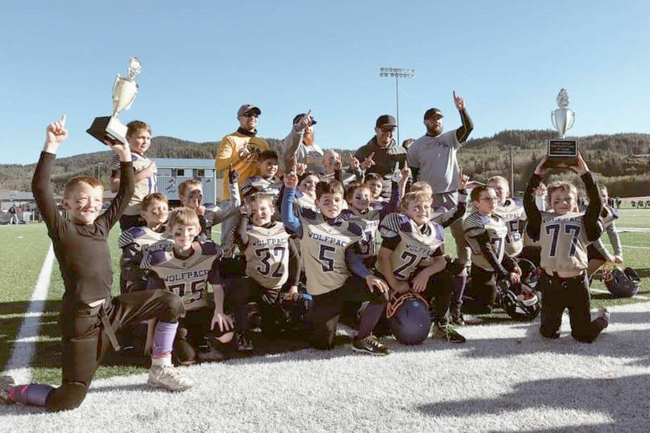 The Sequim Wolfpack Prep/C team celebrates a league title in Forks on Oct. 30. Photo courtesy of Robyn Bacchus