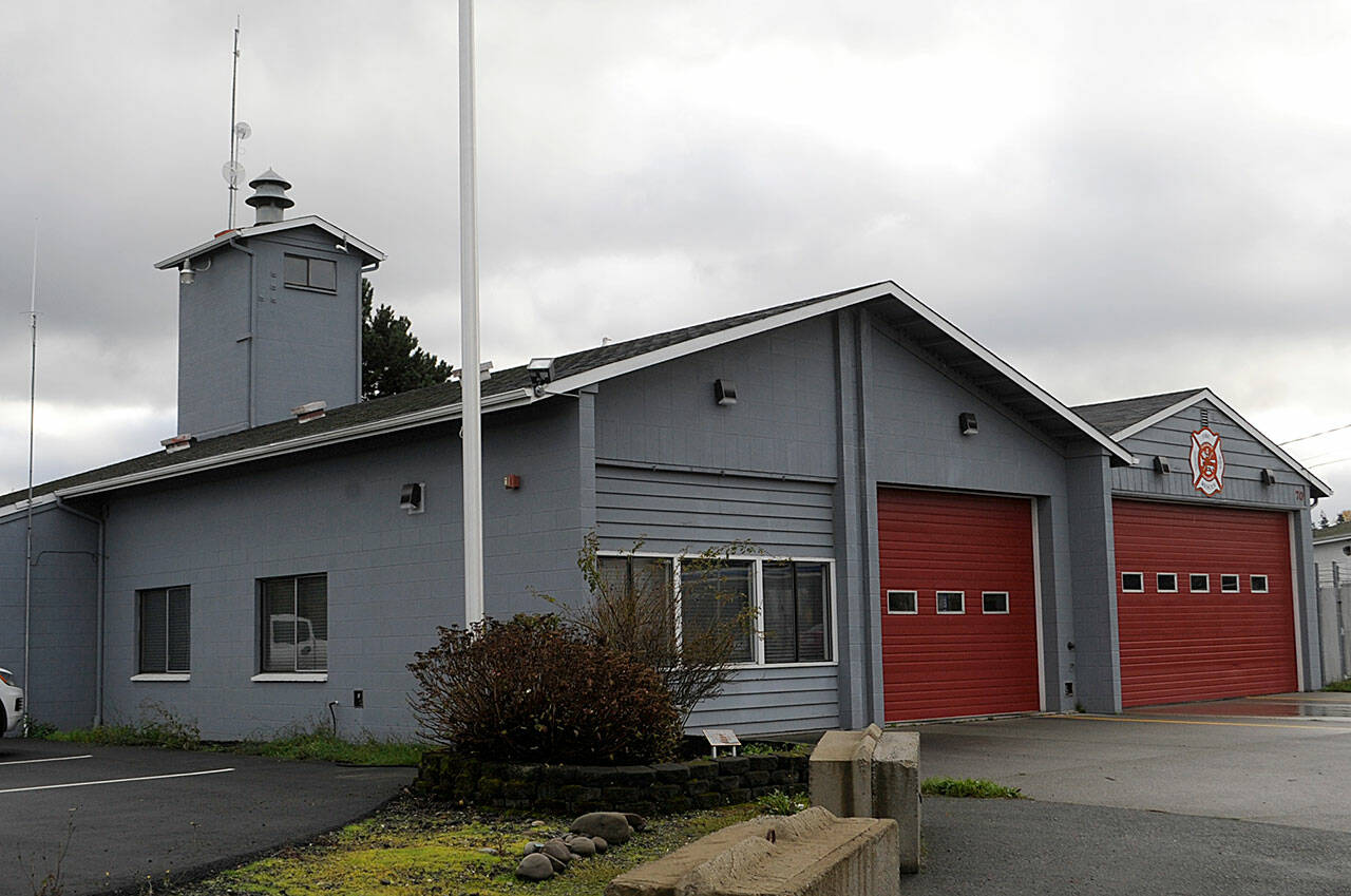 Next year’s Clallam County Fire District 3 budget includes funds to design a new building for Carlsborg Station 33, pictured, and Dungeness Station 31. District staff plan to hire two new line personnel for the Carlsborg station, too. Sequim Gazette photo by Matthew Nash
