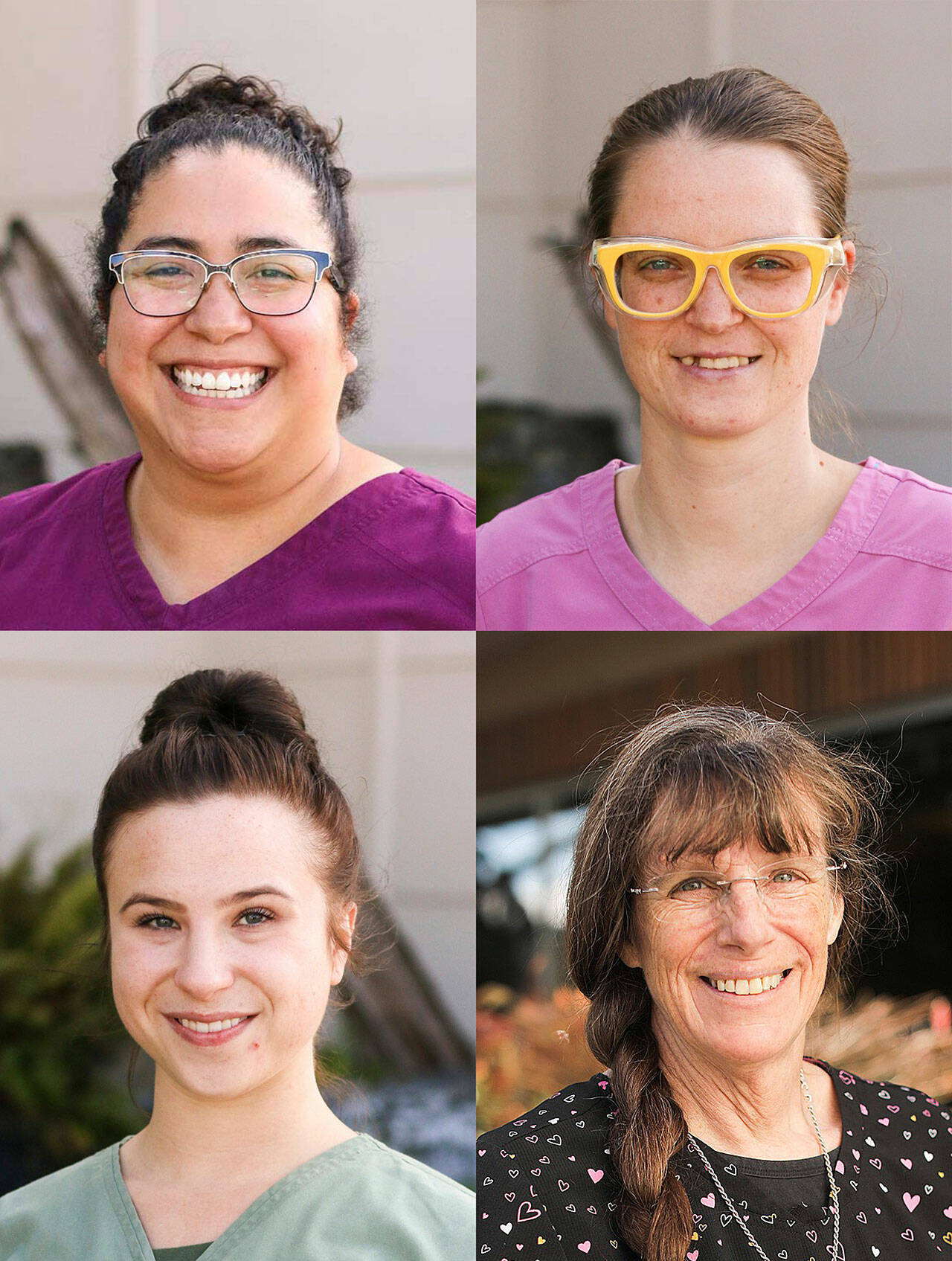 Olympic Medical Center laboratory services staffers — clockwise, from top left, KatieRose Needham Katrina Ferrel Rikki Parr and Mary Bittick — were recently honored for their work by OMC commissioners. Photos courtesy of Olympic Medical Center