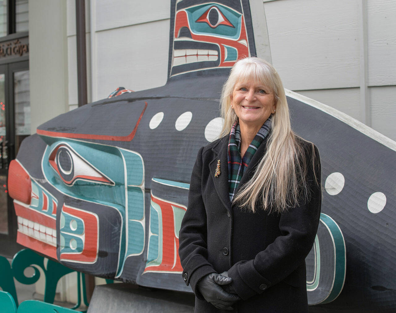 Annette Nesse, pictured here at the Jamestown S’Klallam Tribe’s main campus in Blyn, is retiring after three decades of work with the tribe. Sequim Gazette photo by Emily Matthiessen