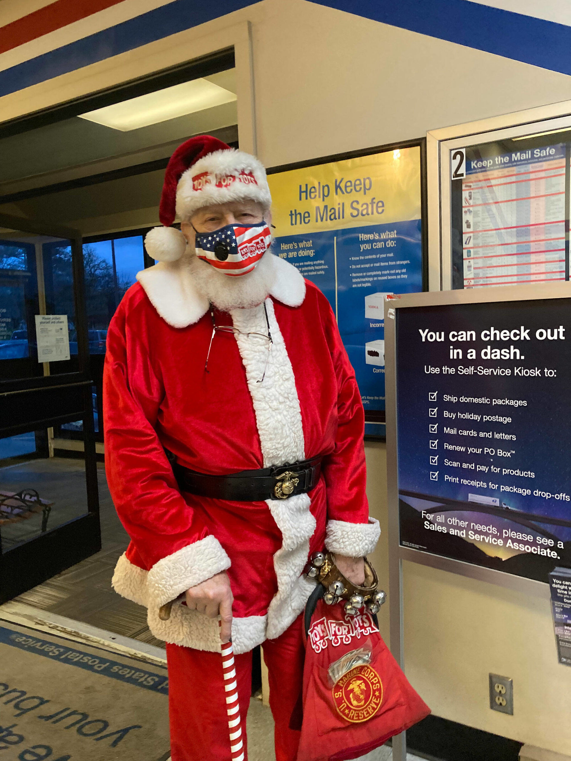 Spotted in the Sequim Post Office, Santa Claus (Don McIntyre) has appeared as the Christmas icon for 50-plus years. Photo courtesy of Jean Kelley