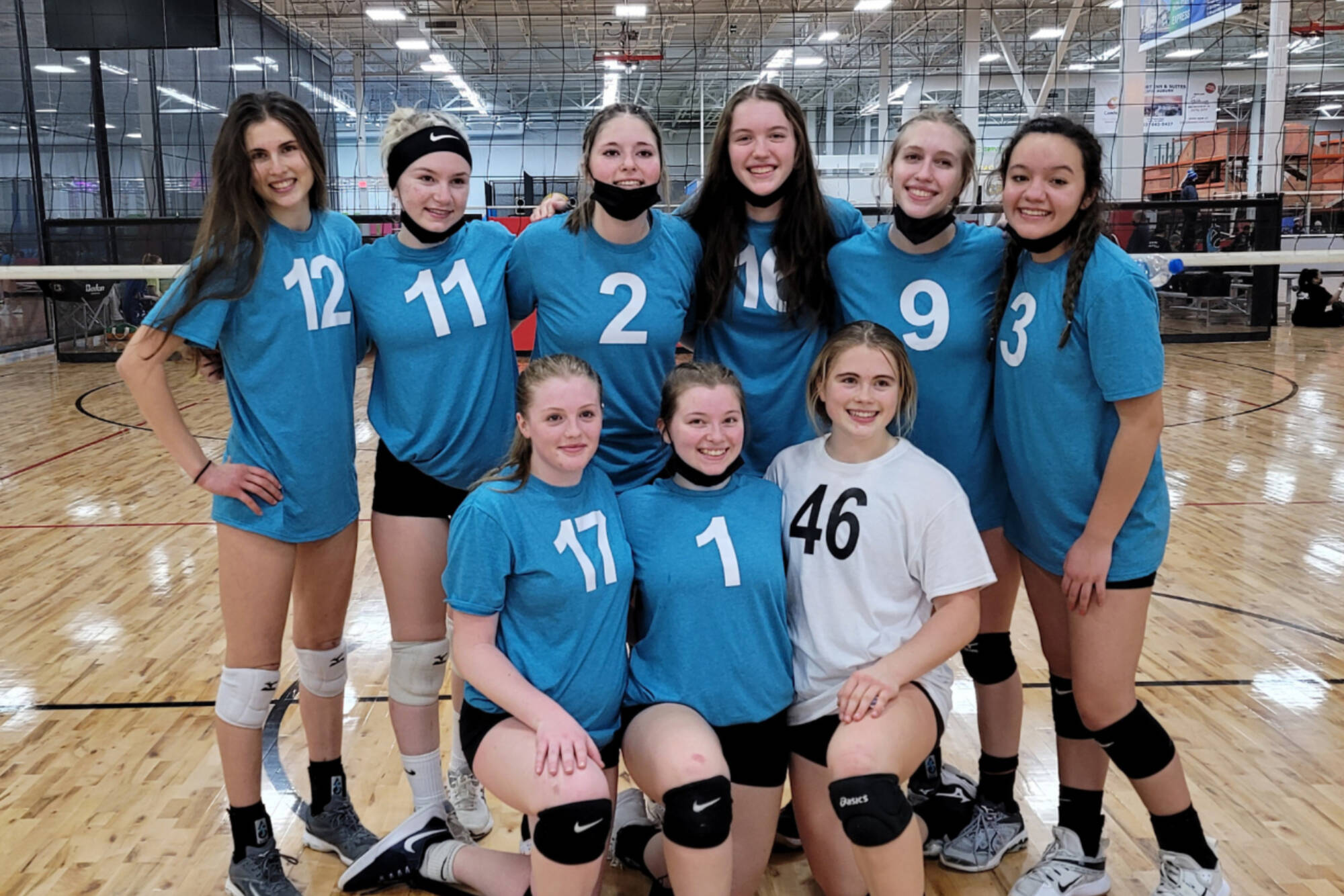 Courtesy of Christine Halberg
The Momentum One Volleyball Academy U18 Tsunami won the silver division at its first tournament of the season in Auburn earlier in December. From left, back row, are Emi Halberg, Alexis Perry, Jasmine Messinger, Ava Hairell, Sam Robbins and Josephine Edgington. From left, front row, are Keana Rowley, Jayde Wold and Lily Halberg.