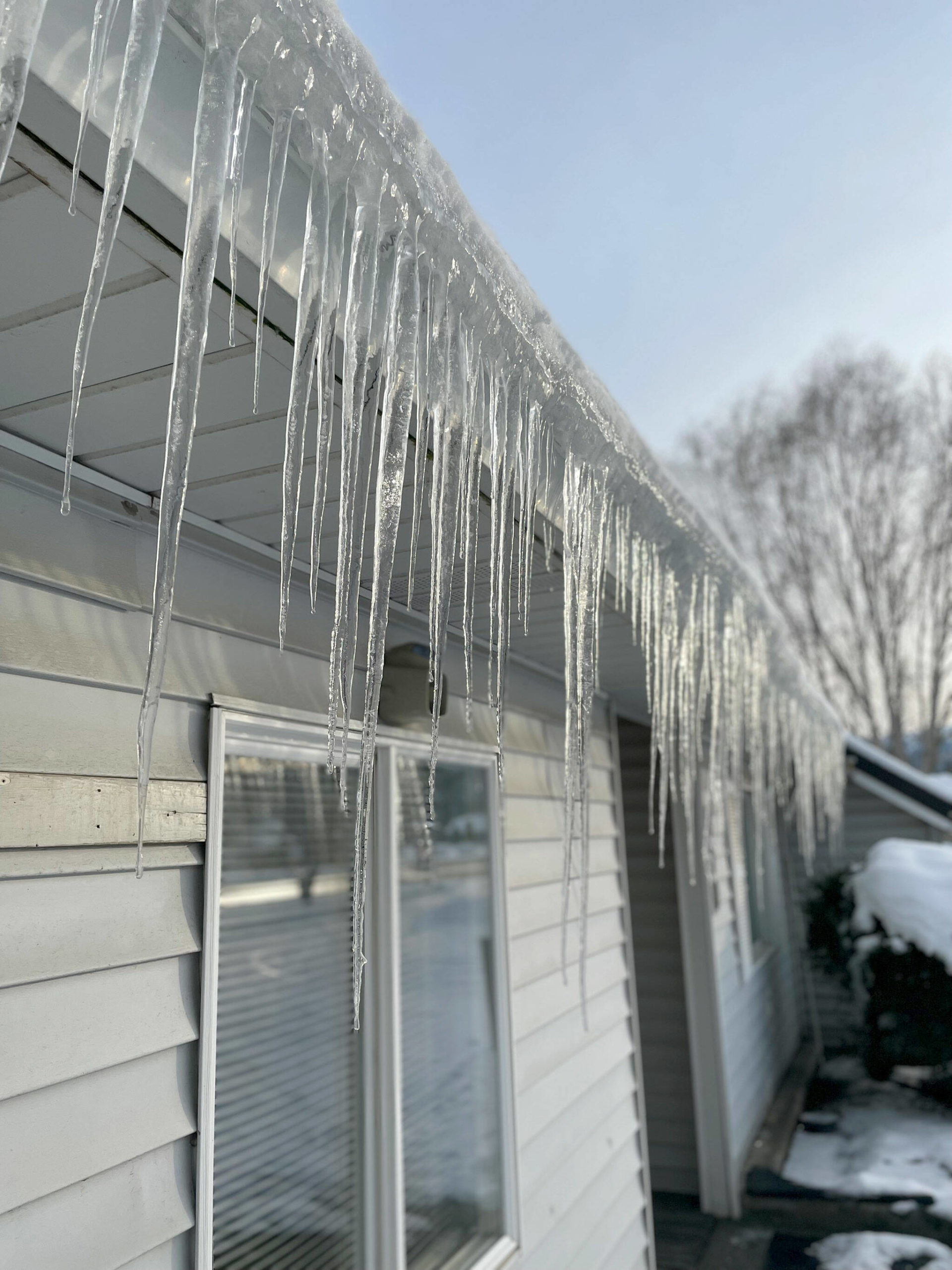 Dozens of icicles dangle from the gutter at DM Disposal/Murrey’s in Carlsborg on Jan. 2. Sequim Gazette photo by Matthew Nash