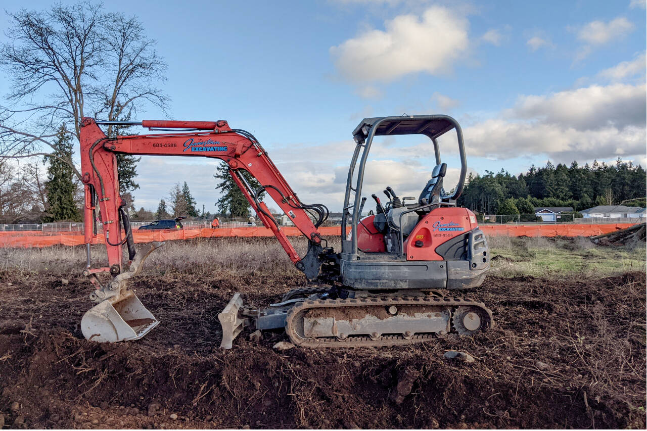 An excavator valued at about $29,000 was reported stolen from the Jamestown Healing Center site at 526 S. Ninth Ave., in Sequim on Monday.