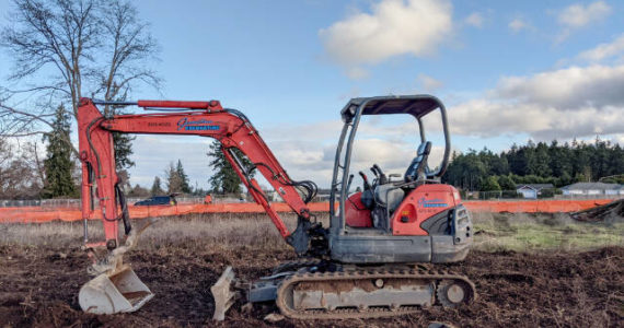 An excavator valued at about $29,000 was reported stolen from the Jamestown Healing Center site at 526 S. Ninth Ave., in Sequim on Feb. 13. Photo courtesy of Clallam County Sheriff’s Office