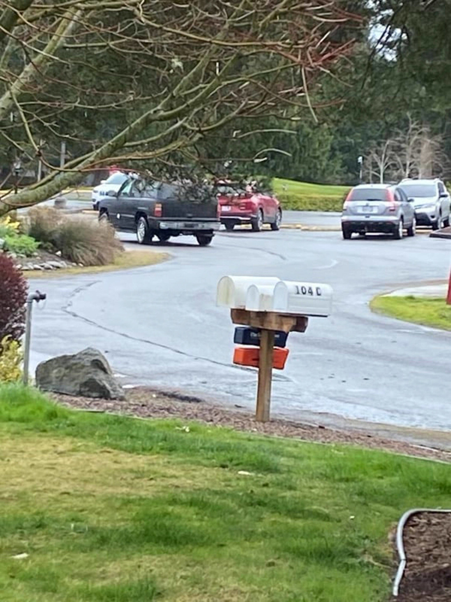 Photo courtesy of Clallam County Sheriff’s Office
A Sunland resident snapped this Chevrolet Tahoe driving away on March 23 after the unknown driver allegedly burglarized a home and took a pistol before abandoning the vehicle at the John Wayne Marina. Law enforcement continue to seek tips about the suspect and burglary.