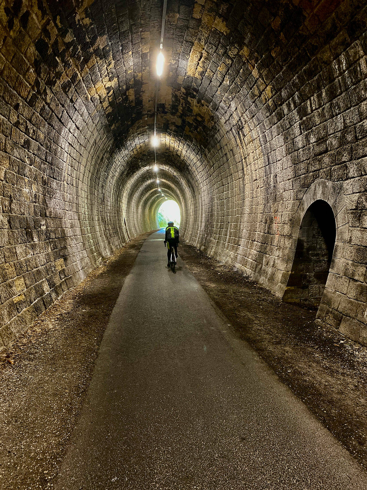 Left: A bike tunnel outside of Bordeaux, France.