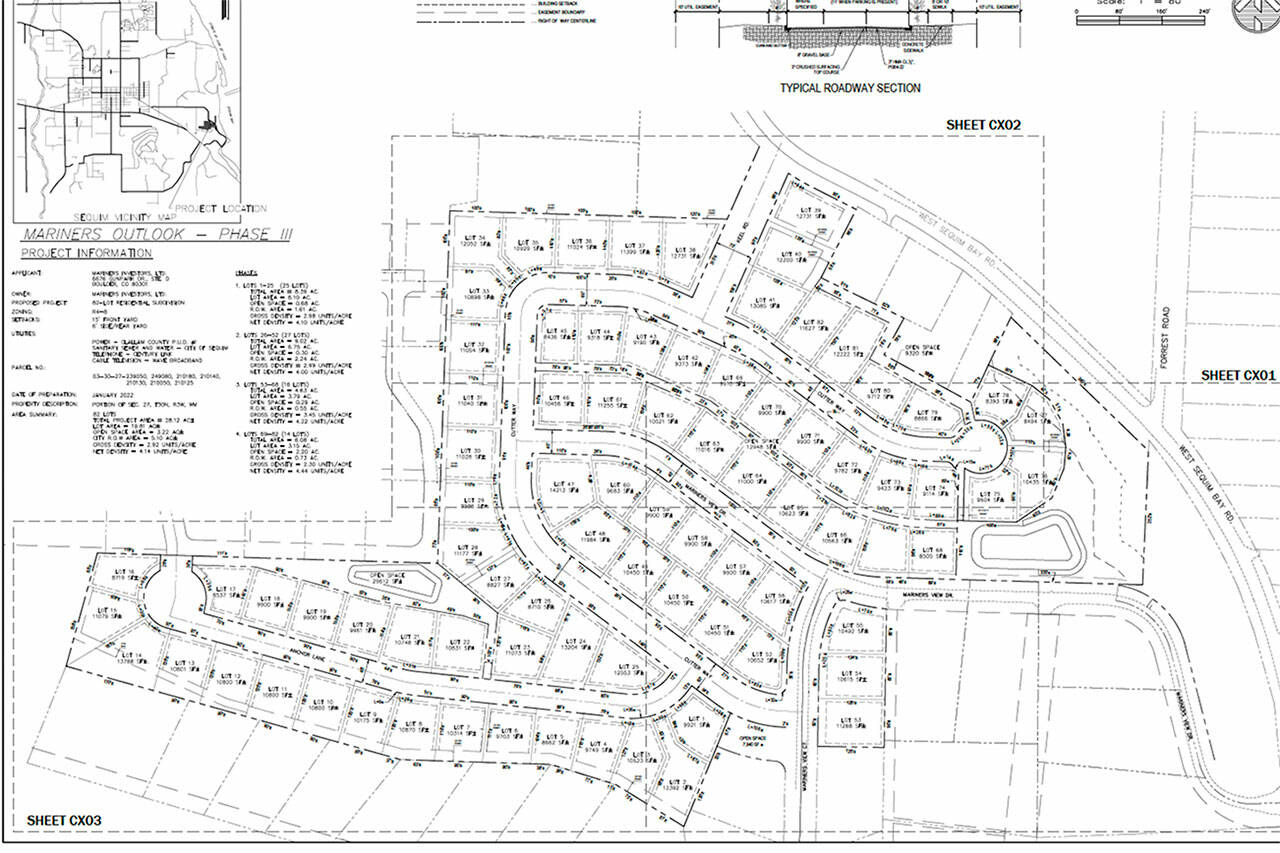 Photo courtesy of City of Sequim
Mariners Outlook III includes 82 single-family homes built off West Sequim Bay Road. No timeline for construction to begin is set.