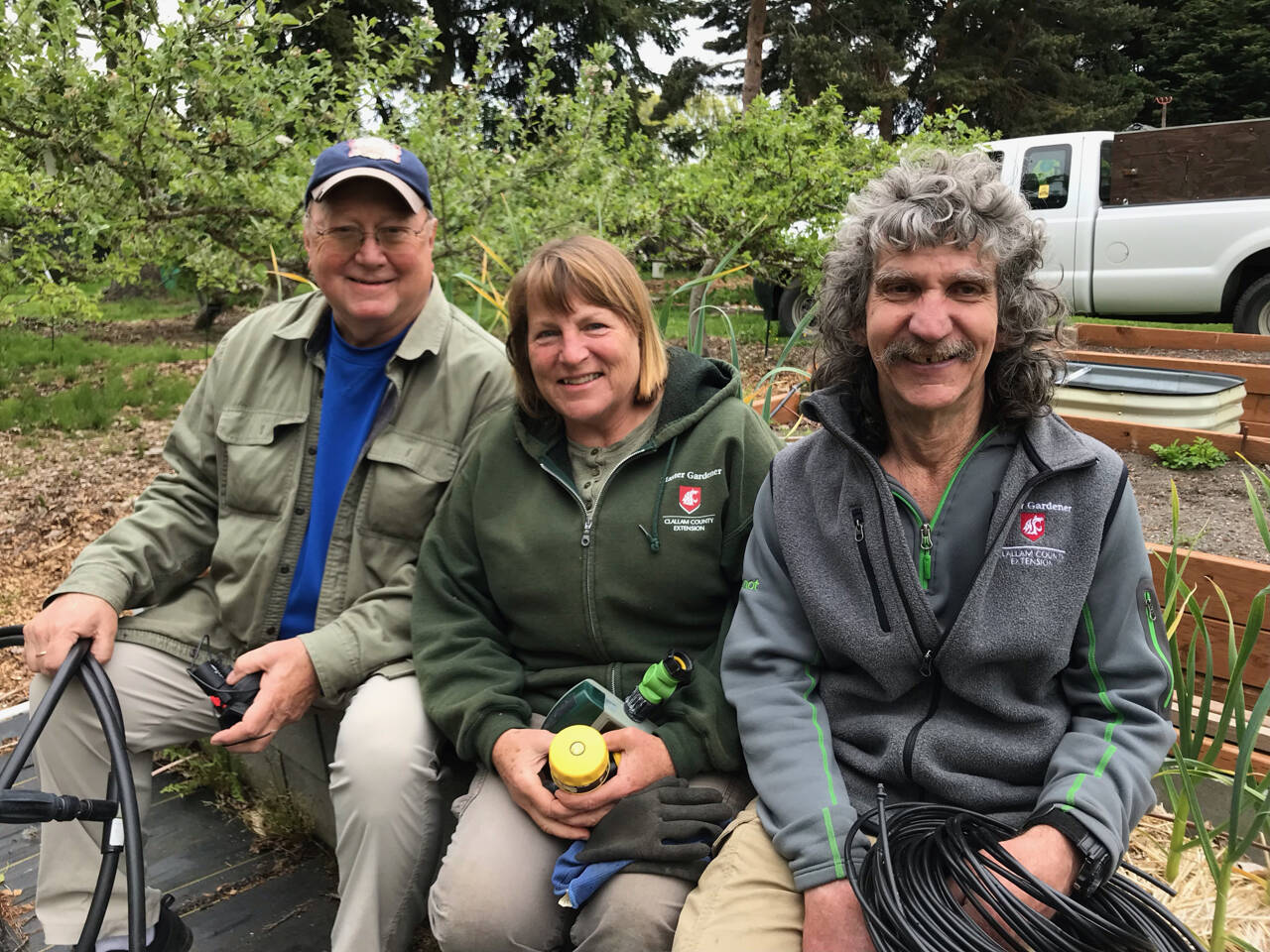 Clallam County Master Gardeners Roger Steinert, Susan Kalmar and Tom del Hotal share tips about watering the garden and landscape starting at 10:30 a.m. Saturday, June 4, at the Master Gardener Demonstration Garden, 2711 Woodcock Road, in Sequim. Submitted photo