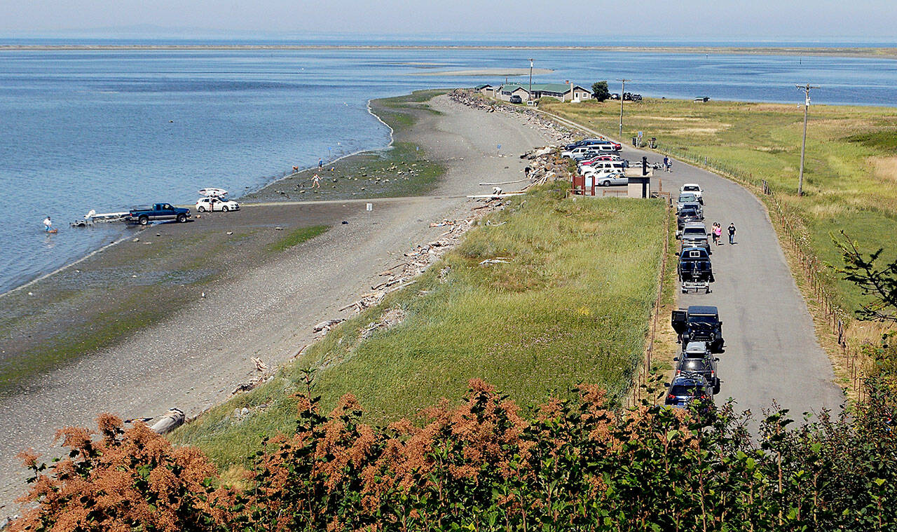 Photo by Keith Thorpe/Olympic Peninsula News Group 
Cline Spit County Park north of Sequim, shown on July 30, will soon become larger thanks to an adjacent land acquisition by Clallam County.