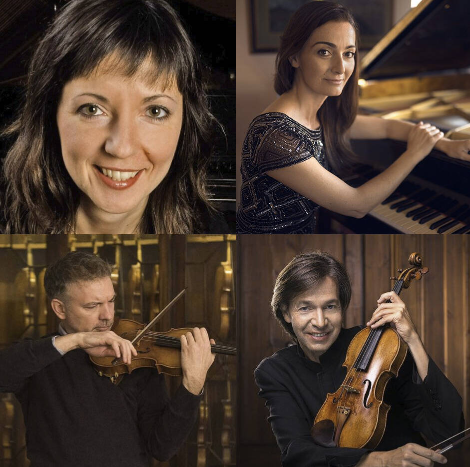 Submitted photos / Featured artists at the eighth and final 2022 Concerts in the Barn event (Sept. 3-4) include (clockwise from top right) Catherine Ordronneau, Kai Gleusteen, Christo Kasmetski and Aglika Angelova.