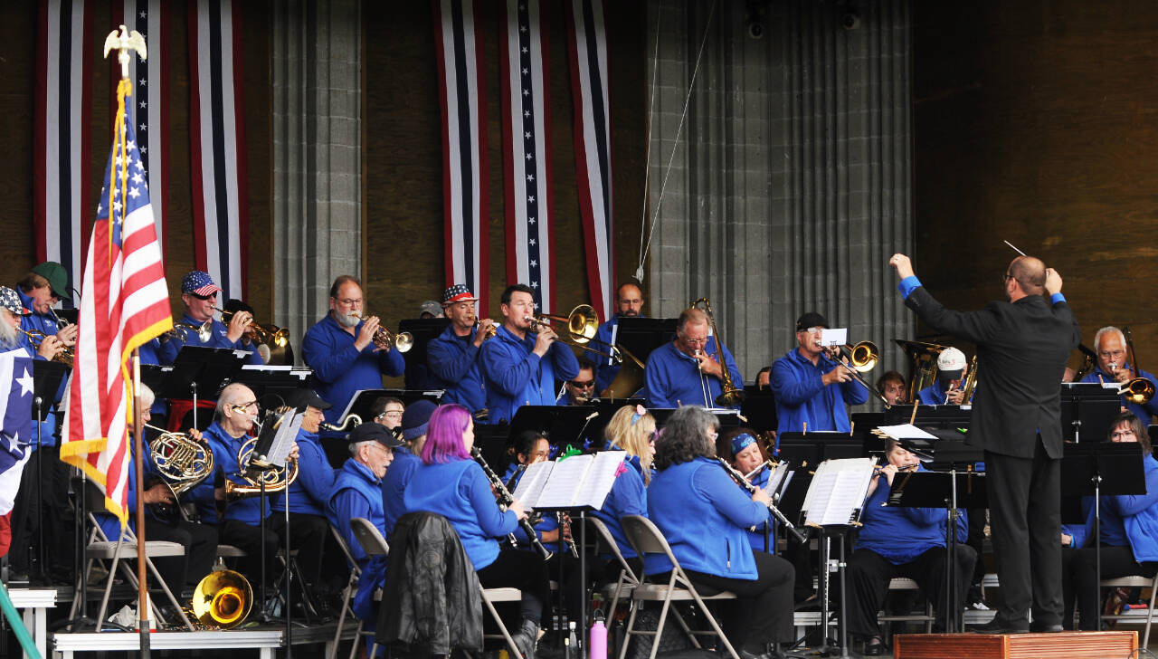 Sequim Gazette file photo by Michael Dashiell / The Sequim City Band, picturing here entertaining the Independence Day Celebration crowd at the James Center for Performing Arts on the Fourth of July, offers a free concert on Saturday, Oct. 29, at the Sequim High School auditorium.