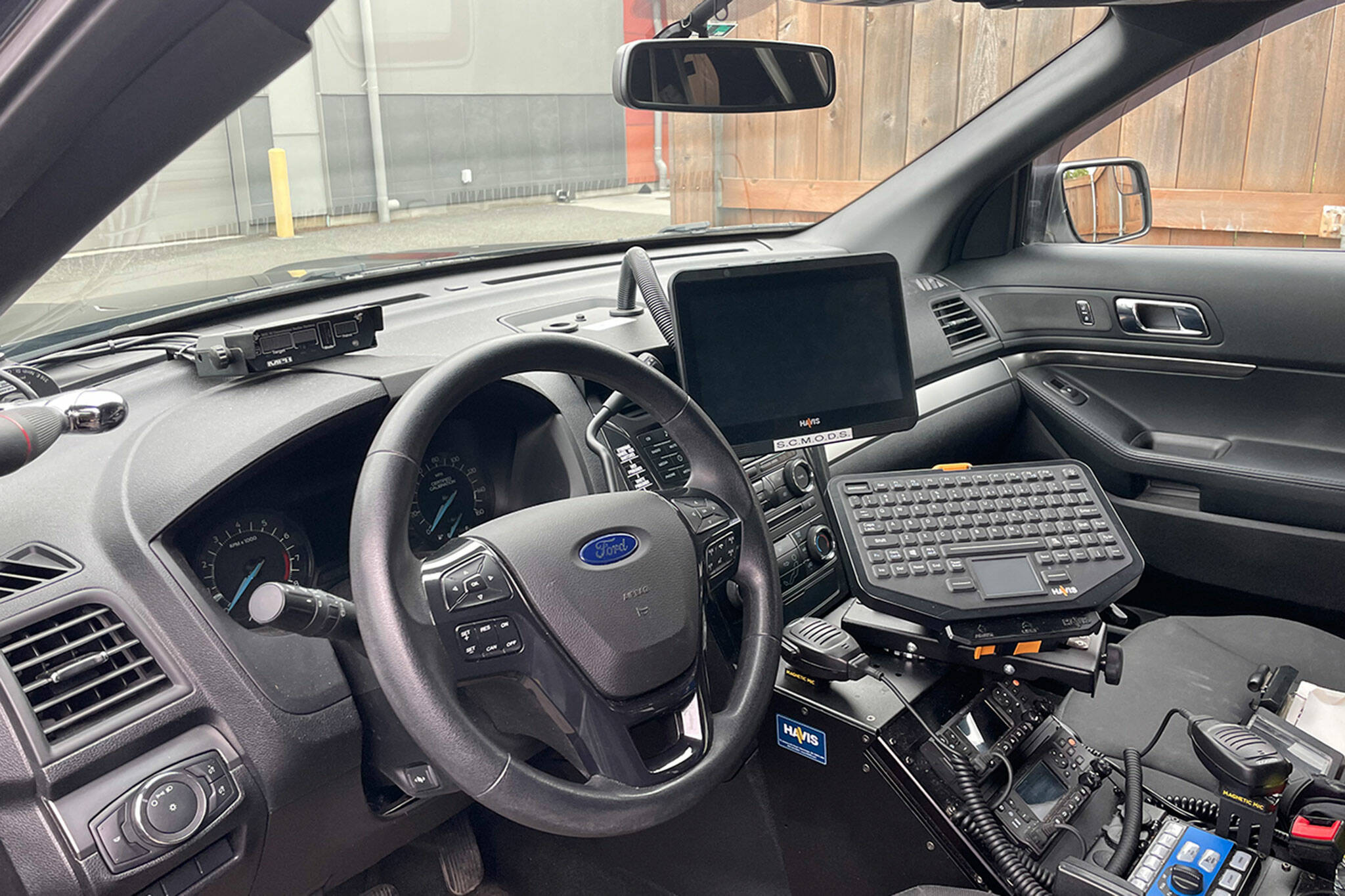 Sequim Gazette photo by Matthew Nash/ All Sequim Police vehicles will include dash mounted cameras by the end of the year after Sequim city councilors agreed to a contract with LensLock for both dash and body-worn cameras.