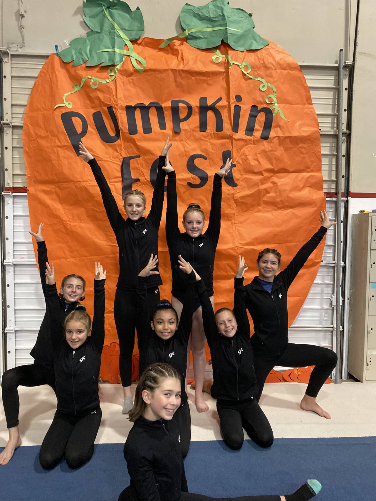 Submitted photo / Klahhane Gymnastics’ Gold and Platinum team members include (back row, from left) Daylen Williams and Lucy Spekler of Sequim, (middle row, from left) Gracelyn Goss, Raynee Ciarlo, Kira Hartman, Elyse Brown and Scarlett Sullivan, with (front) Harper Hilliker of Sequim.