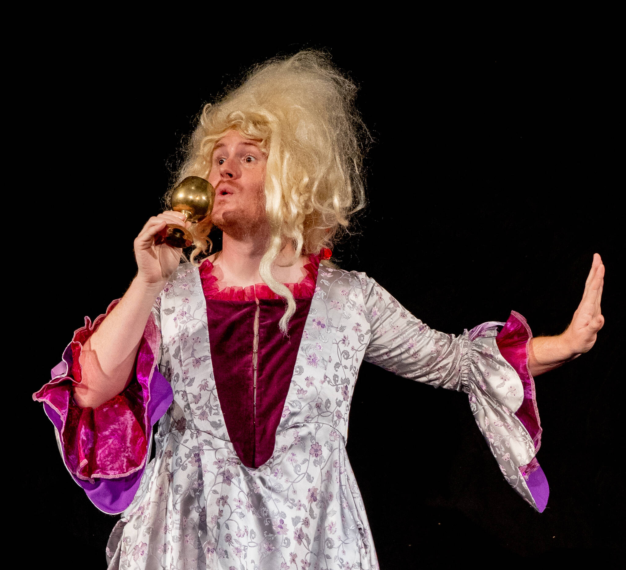 Morgan Bartholick of Port Angeles portrays the Dame in "Goldilocks and the Ultimate Rampage," which has added extra shows this week. Photo courtesy Juan de Fuca Foundation for the Arts
