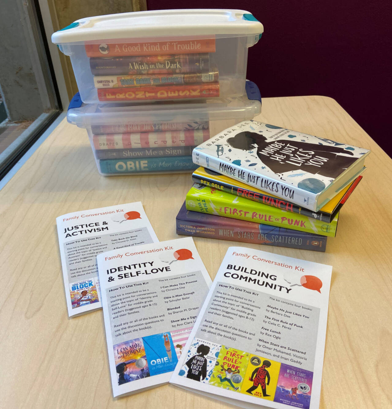 Photo courtesy of North Olympic Library System / Newly-released Family Conversation Kits are designed by NOLS Youth Services Librarians for children (suggested ages 8-12) and their families.