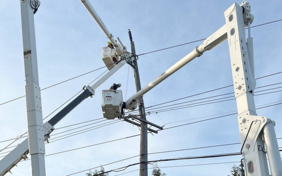 About 1,300 Clallam County PUD customers lost power at 2:30 a.m. Thursday after a car hit a pole at Elizabeth Lane and Old Olympic Highway. (Clallam County PUD)