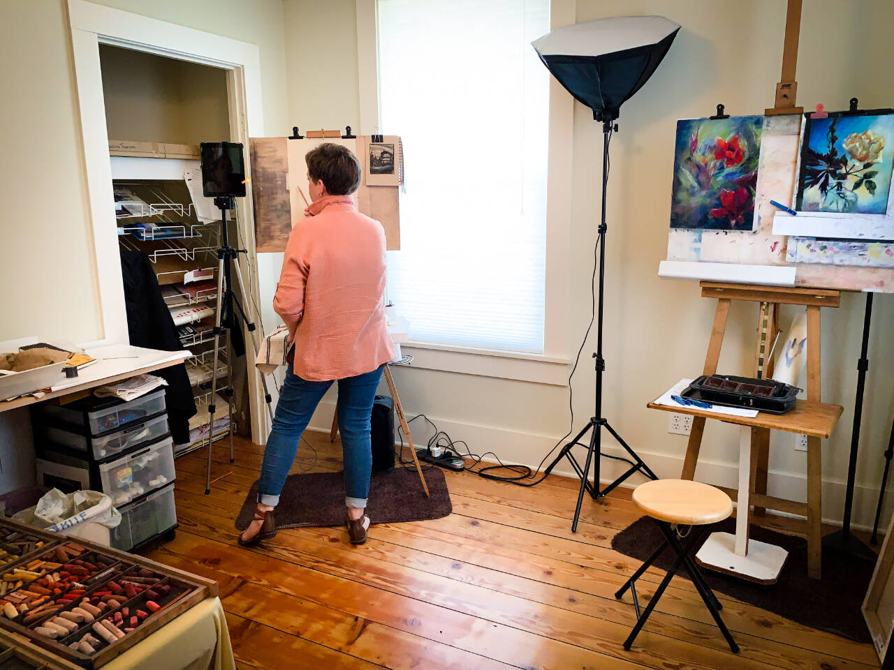 Photo courtesy of A. Milligan Art Studio and Gallery
Meet artist Anne Milligan in her working studio and soon-to-be-open art gallery (The A. Milligan Art Studio and Gallery, 520 N. Sequim Ave.) during the First Friday Art Walk on June 2.