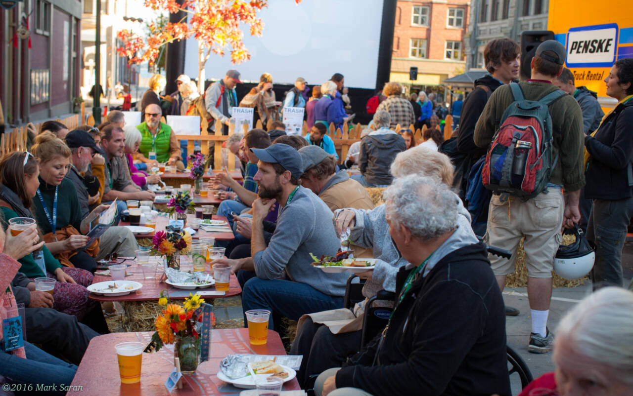 Photo by Mark Saran/PTFF / Attendees of the 2022 Port Townsend Film Festival enjoy dinner on Taylor Street. This year's five-day festival is set for Sept. 21-25.