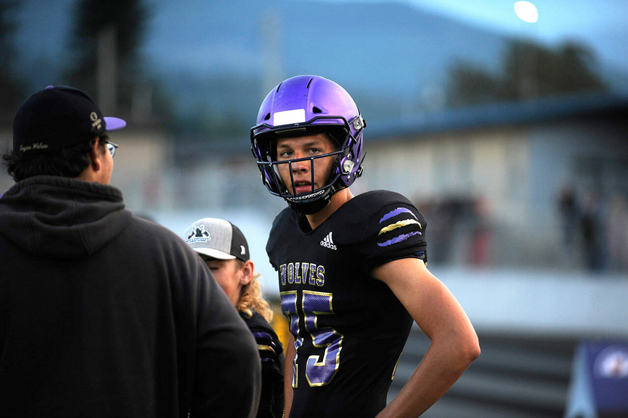 Sequim Gazette photo by Michael Dashiell / Jack Henninger prepares for competition on the sidelines during a Sept. 22 league match-up with Port Angeles.