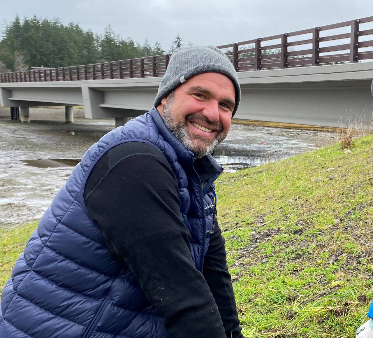 Photo courtesy of Port Townsend Marine Science Center / Kevin Long, the driving force in several major salmon habitat restoration projects in Clallam and Jefferson counties, is the 2023 Eleanor Stopps Environmental Leadership Award recipient.