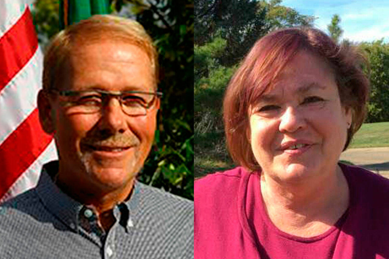 Photos courtesy City of Sequim, candidate/ William Armacost, incumbent, and Kathy Downer seek the seat for Sequim City Council seat No. 1.