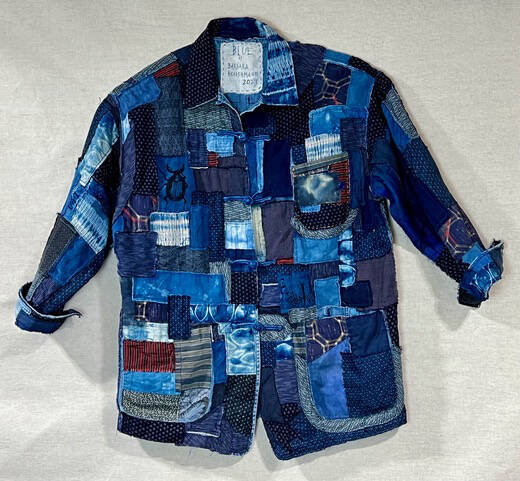 Photo courtesy of Peninsula Fiber Artists / “Blue” is a garment created by Port Angeles artist Barbara Houshmand with upcycled, vintage and overdyed fabrics.