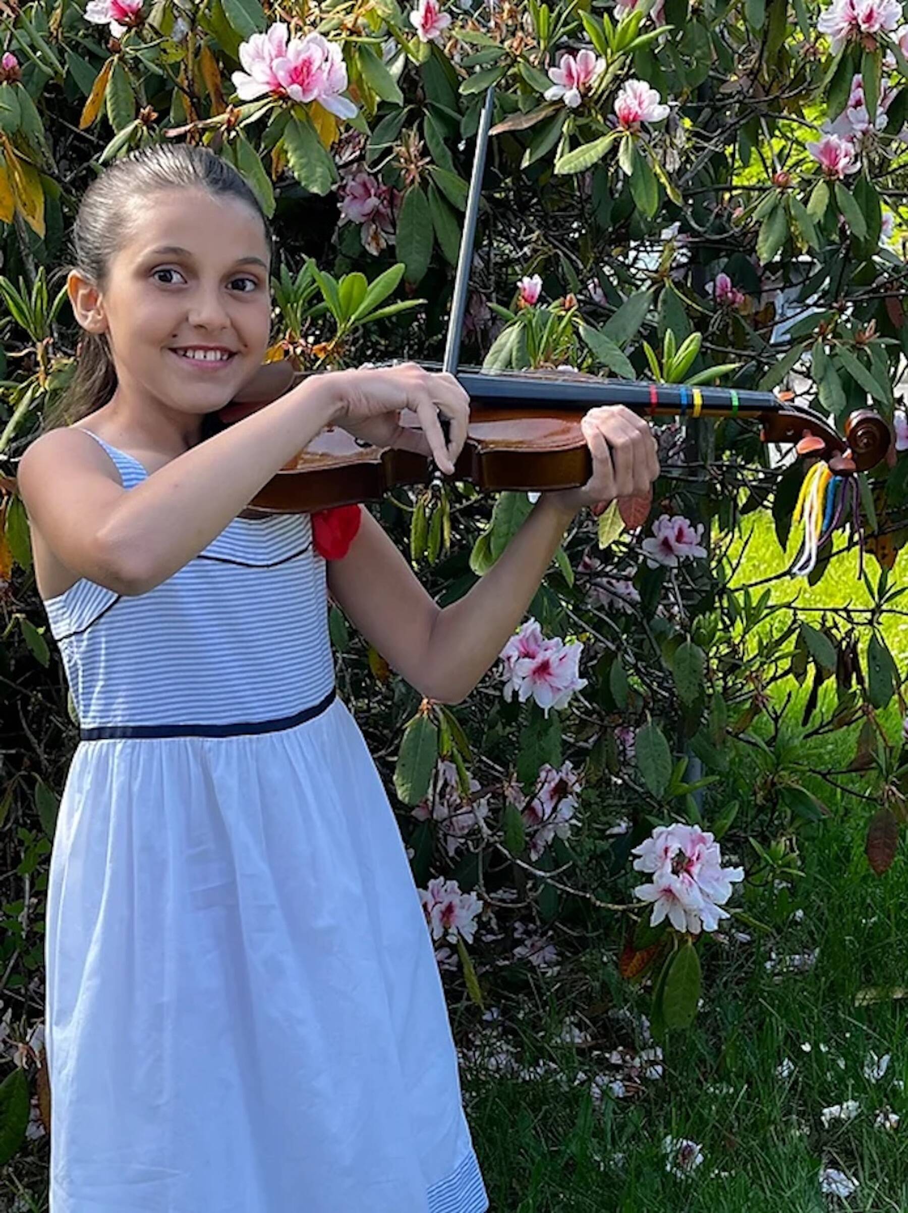 Photo courtesy of Music on the Strait
Ocean Sains of Port Angeles, then in fourth grade, was among the younger recipients of Music on the Strait’s 2022 Alice Rapasky Scholarship.
