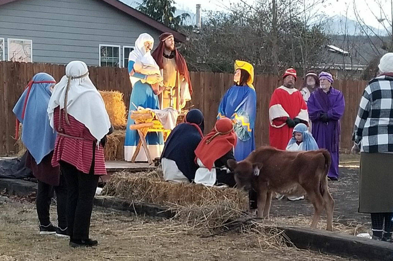 Photo courtesy Jerry Luengen
Carlsborg Family Church, 481 Carlsborg Road, brings back its annual Living Nativity, seen here in 2022, for hourly tours starting at 4 p.m. Friday-Sunday, Dec. 1-3.
