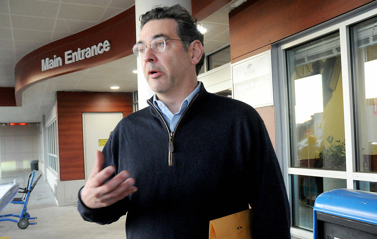 Photo by Keith Thorpe/Olympic Peninsula News Group
Jonathan Blum, principal deputy administrator and chief operating officer at the Centers for Medicare & Medicaid Services, speaks about the financial difficulties facing rural hospitals during a visit to Olympic Medical Center in Port Angeles.