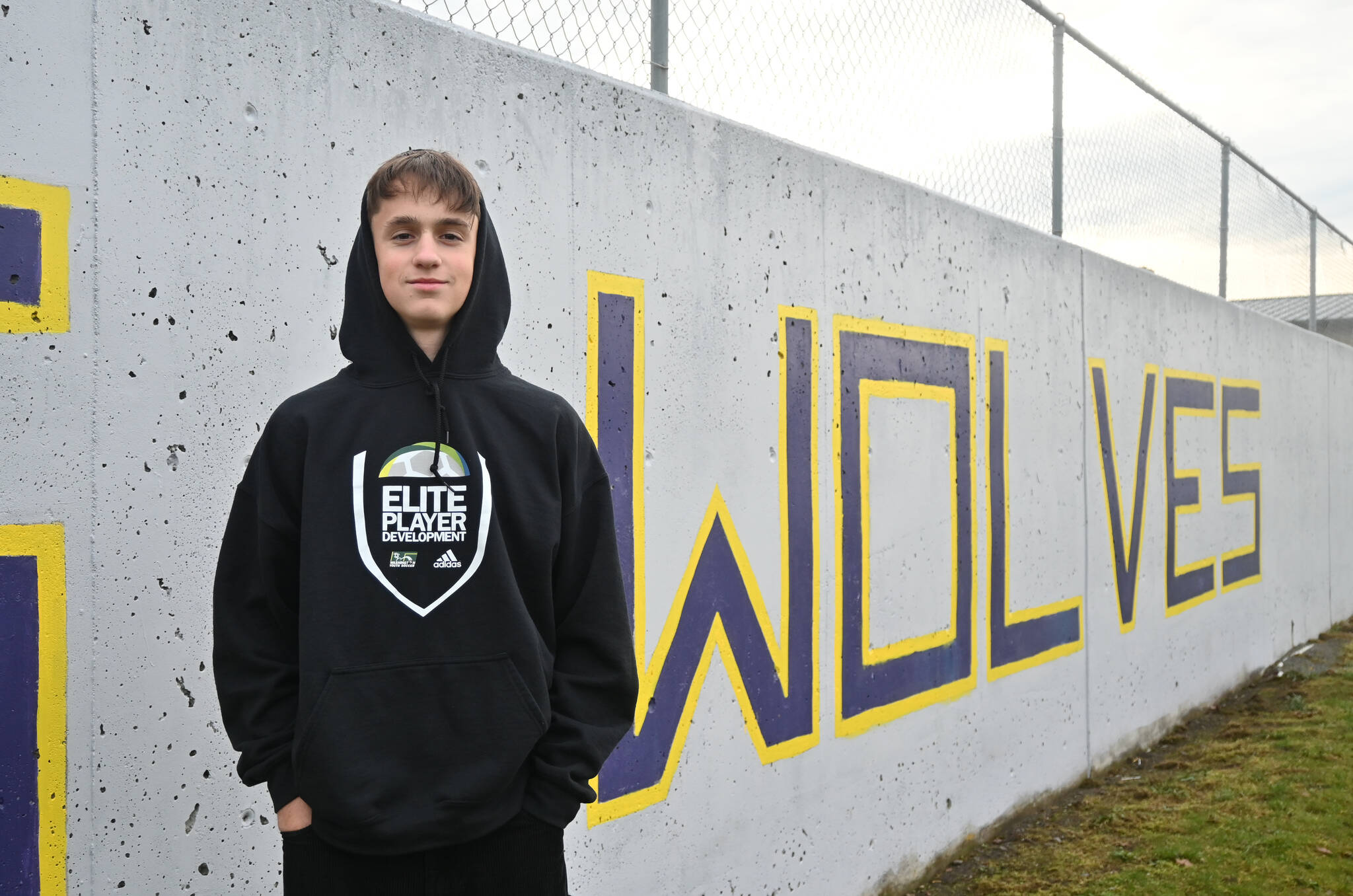 Sequim Gazette photo by Michael Dashiell
Whether playing in goal for his club team or the 10-spot for his high school squad, Sequim’s Joshua Alcaraz said he revels in the mental aspect of soccer. “I love the decision-making part of the game,” he says.