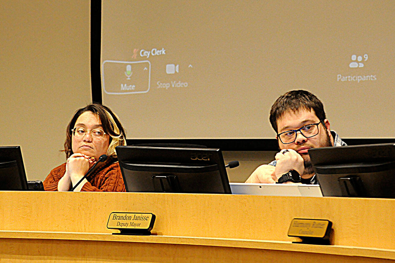 Sequim Gazette photo by Matthew Nash
Sequim city councilors voted Jan. 8 for Rachel Anderson and Brandon Janisse to serve as deputy mayor and mayor through the end of 2025.