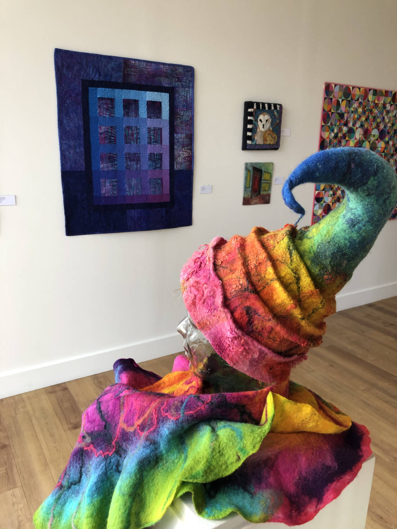 Photo by Diane Urbani/Northwind Art
Sequim artist Lora Armstrong’s felted wearable art is part of the “Burst of Color” exhibition at Northwind Art’s Jeanette Best Gallery in Port Townsend.