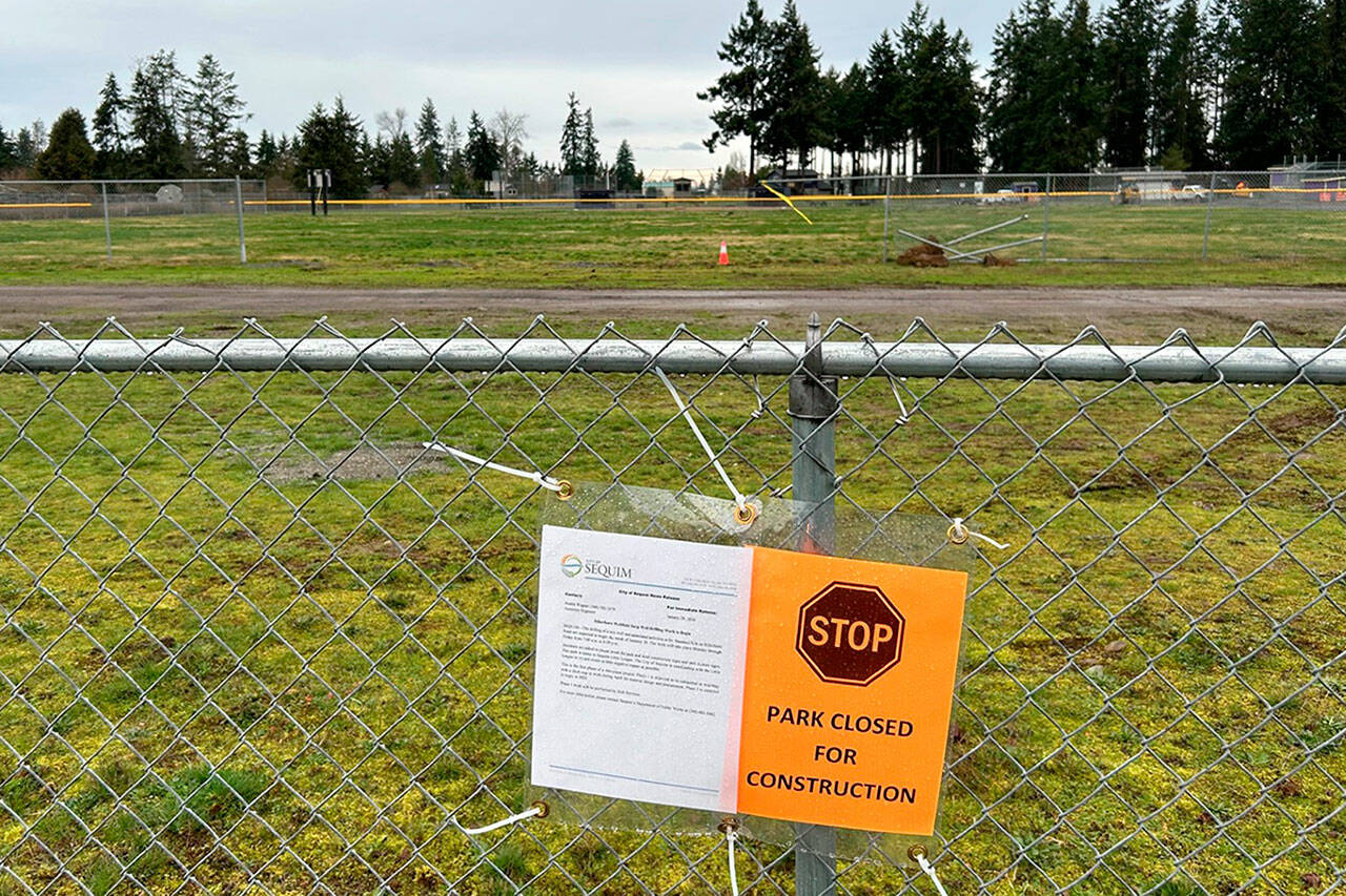 Sequim Gazette photo by Matthew Nash
Construction will soon begin between two T-ball fields in the Dr. Standard Little League Park to dig a deeper well that City of Sequim staff said will help balance the pressure in the overall water system, improve water quality, and meet forecasted water demands through 20 years.