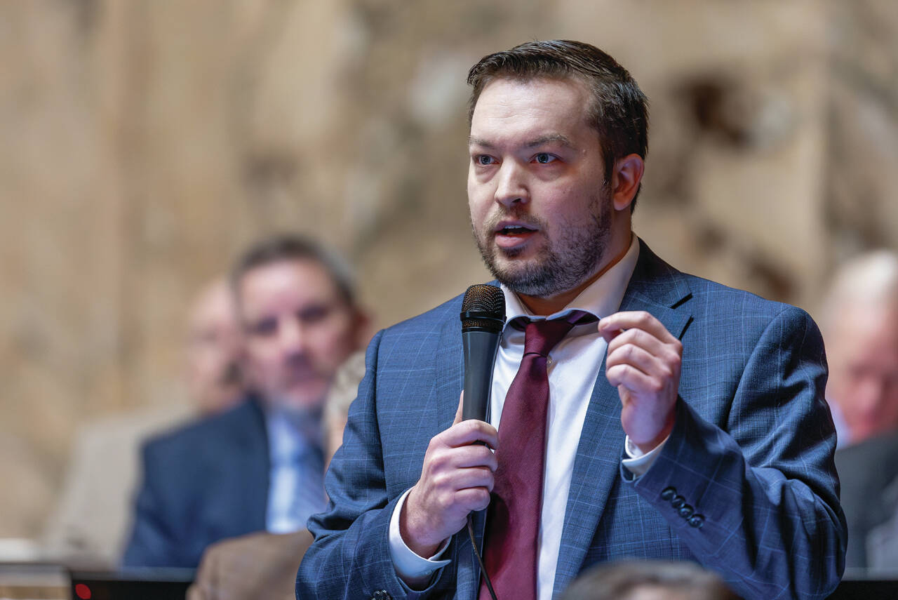 Photo courtesy of Washington State House Republicans / Prime Sponsor of HB2037 Rep. Travis Couture, R-Allyn, speaks on the House floor.