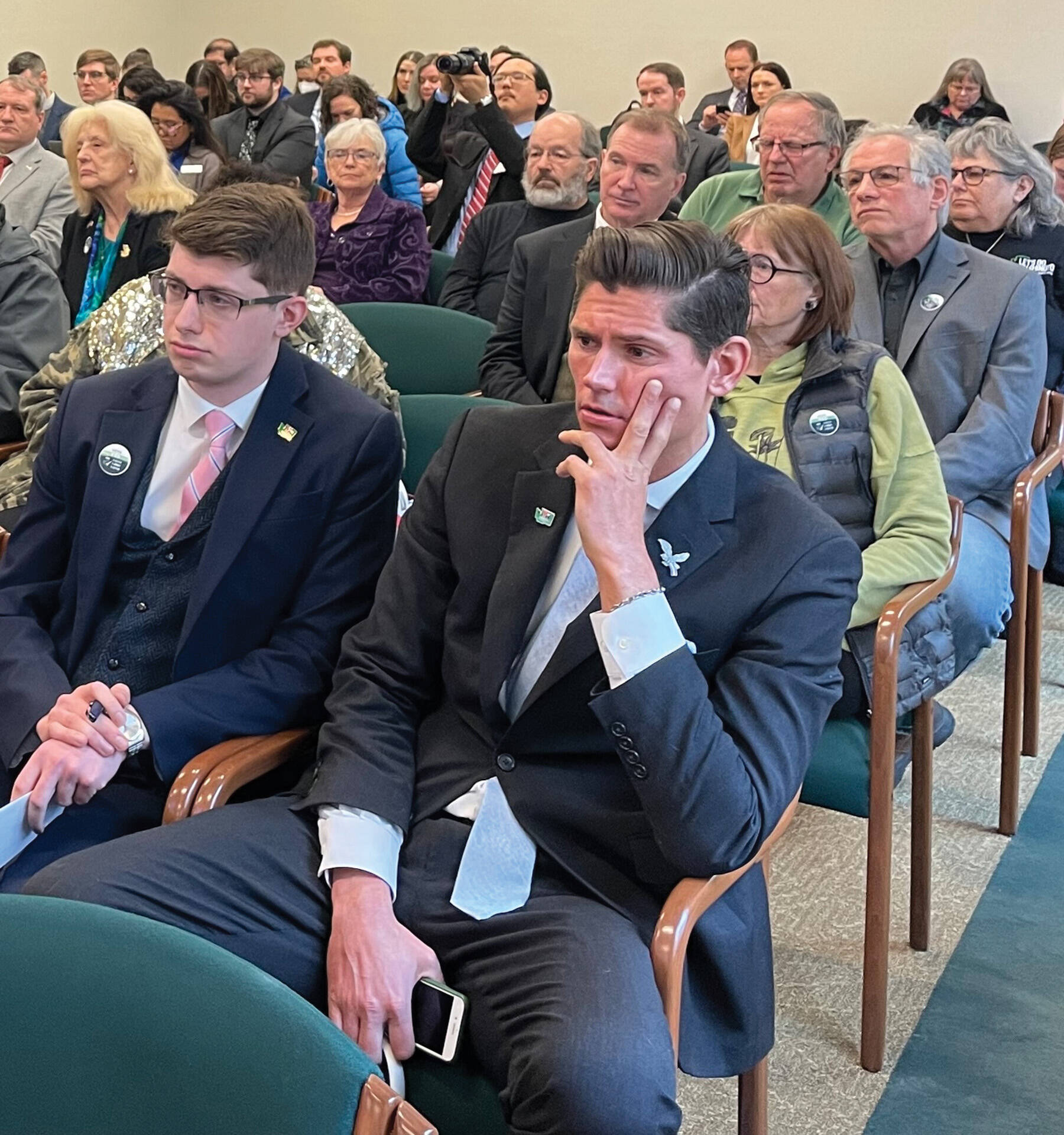 Photo courtesy of Washington State Journal / Every seat was full as the legislature hears the first initiative of the 2024 legislative session.