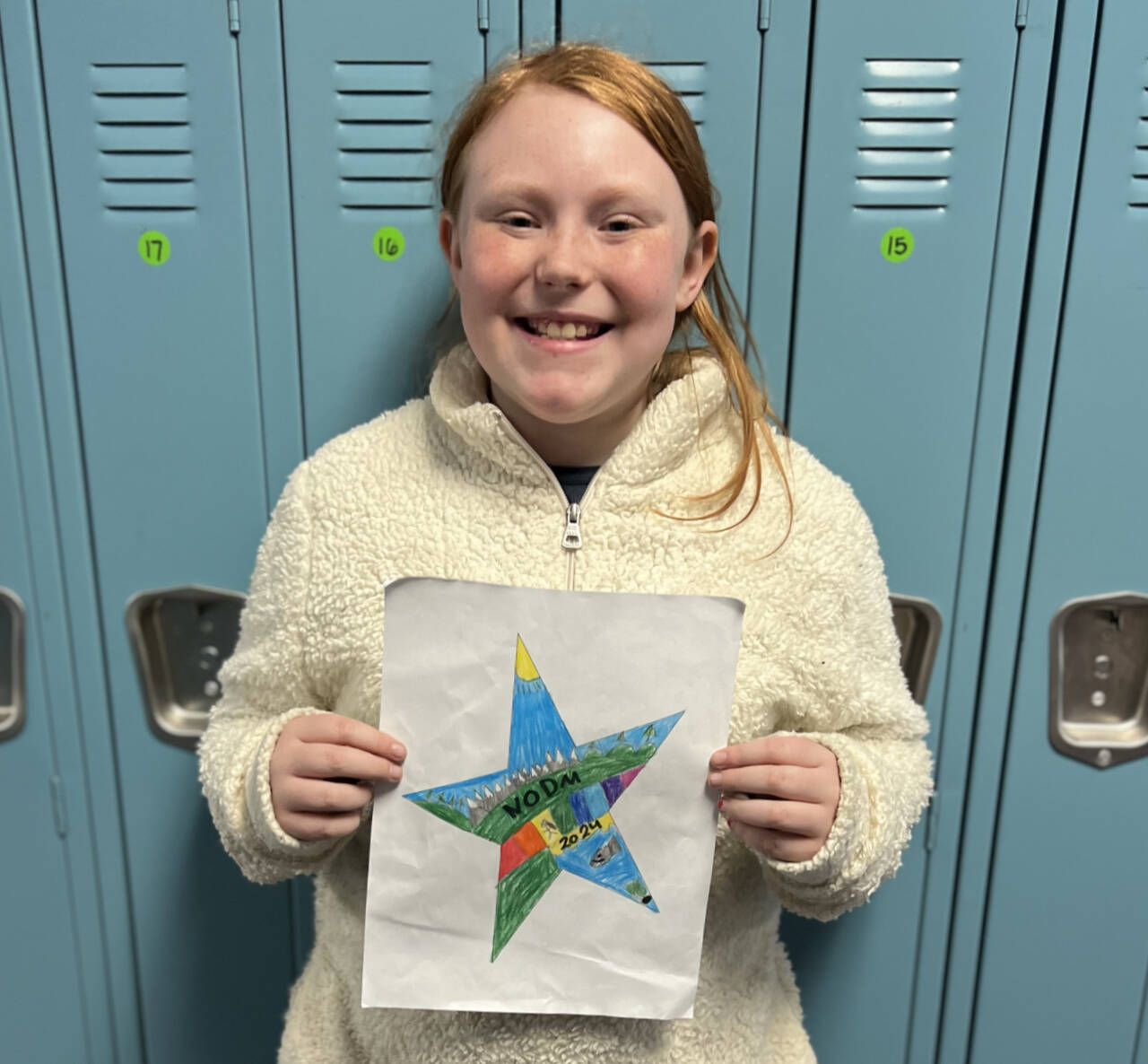 Photo/art courtesy of North Olympic Discovery Marathon
Dawn Munson, a student at Dry Creek Elementary School in Port Angeles, saw her artwork seleted for the 2024 North Olympic Discovery Kids Marathon medal.