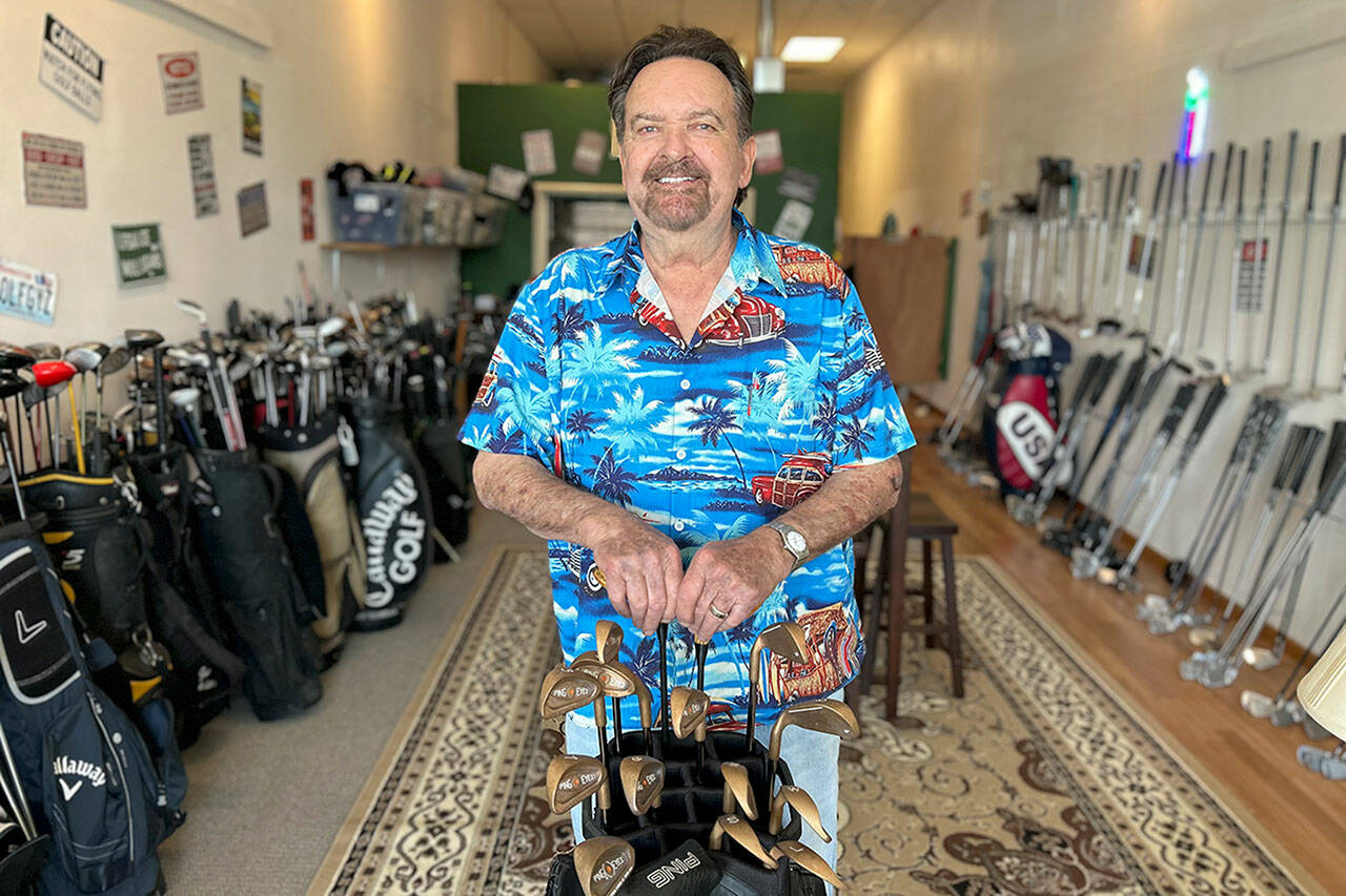 Sequim Gazette photo by Matthew Nash/ Jac Osborn stands in his new store Jax Golf Shop at 10163 Old Olympic Highway where he offers various services and equipment for avid and novice golfers alike.