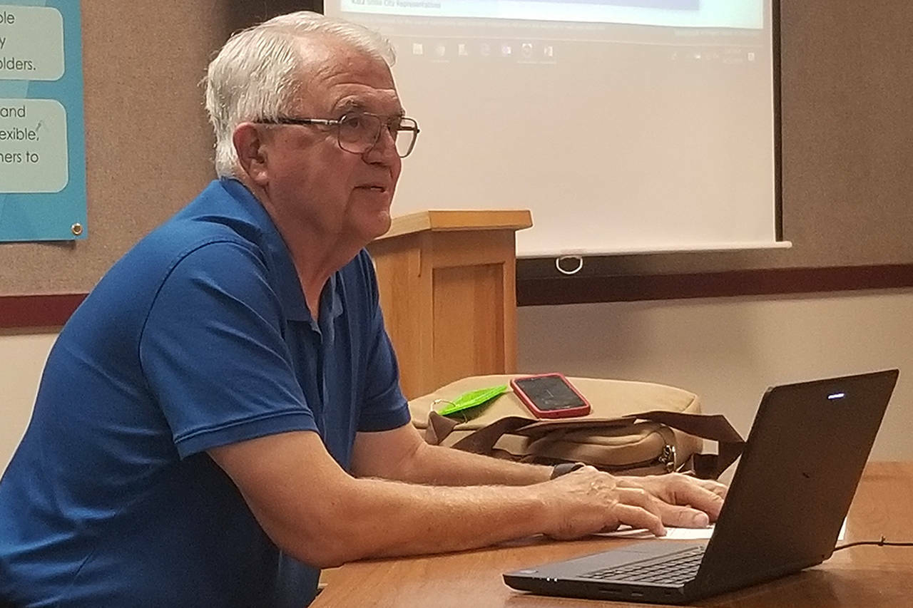 Sequim Gazette file photo/ Larry Jeffryes, pictured in 2019 applying for the District 1 Sequim School Board Director seat, announced his resignation from the board on July 10. Fellow board members accepted his resignation on July 14 and opened applications for residents in District 1 (the western part of Sequim School District) through Sept. 5.