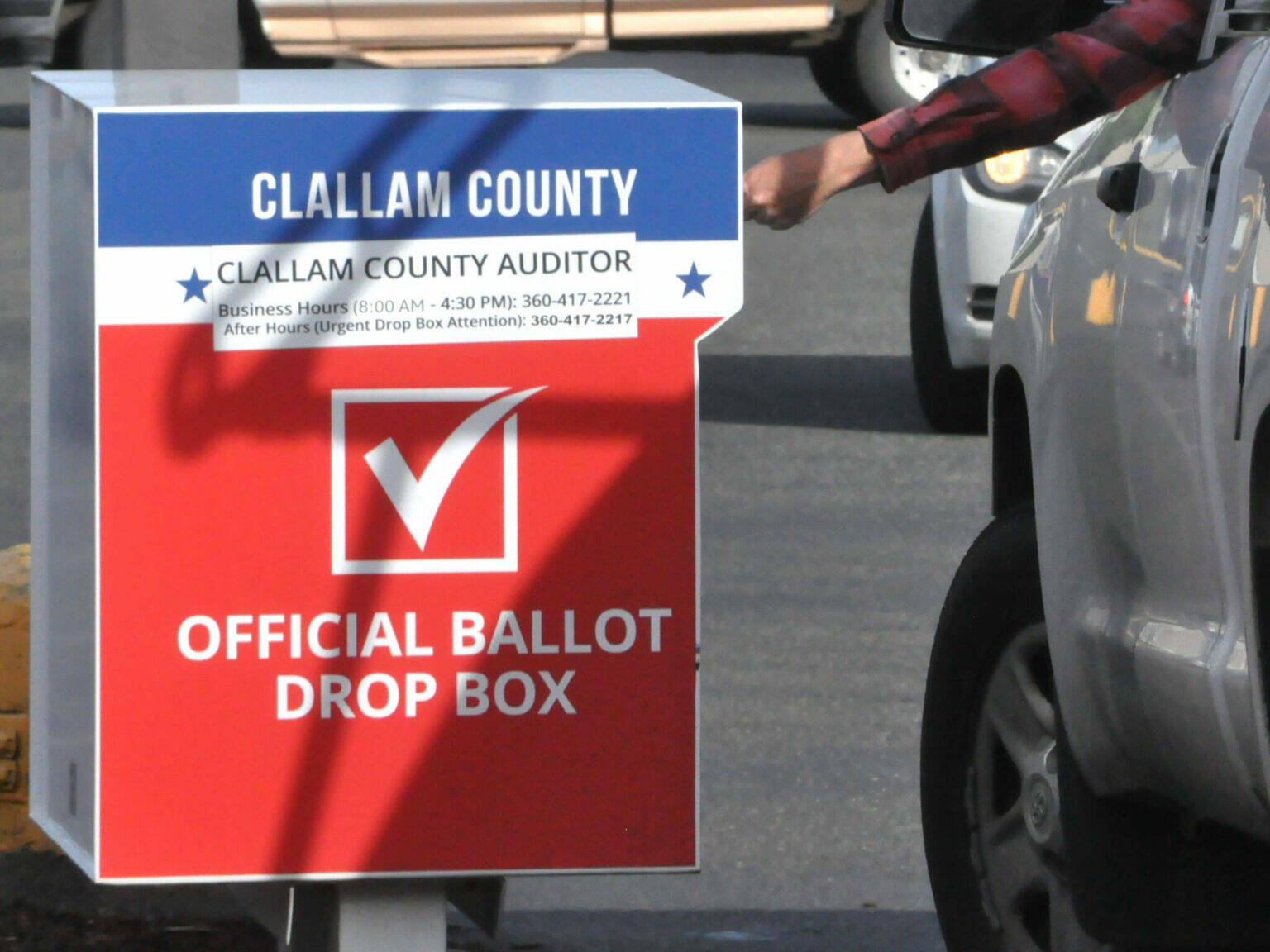 Sequim Gazette file photo by Matthew Nash/
Ballot boxes for the Nov. 4 General Election, including the Sequim box at 651 W. Washington St., are open until 8 p.m. Tuesday.