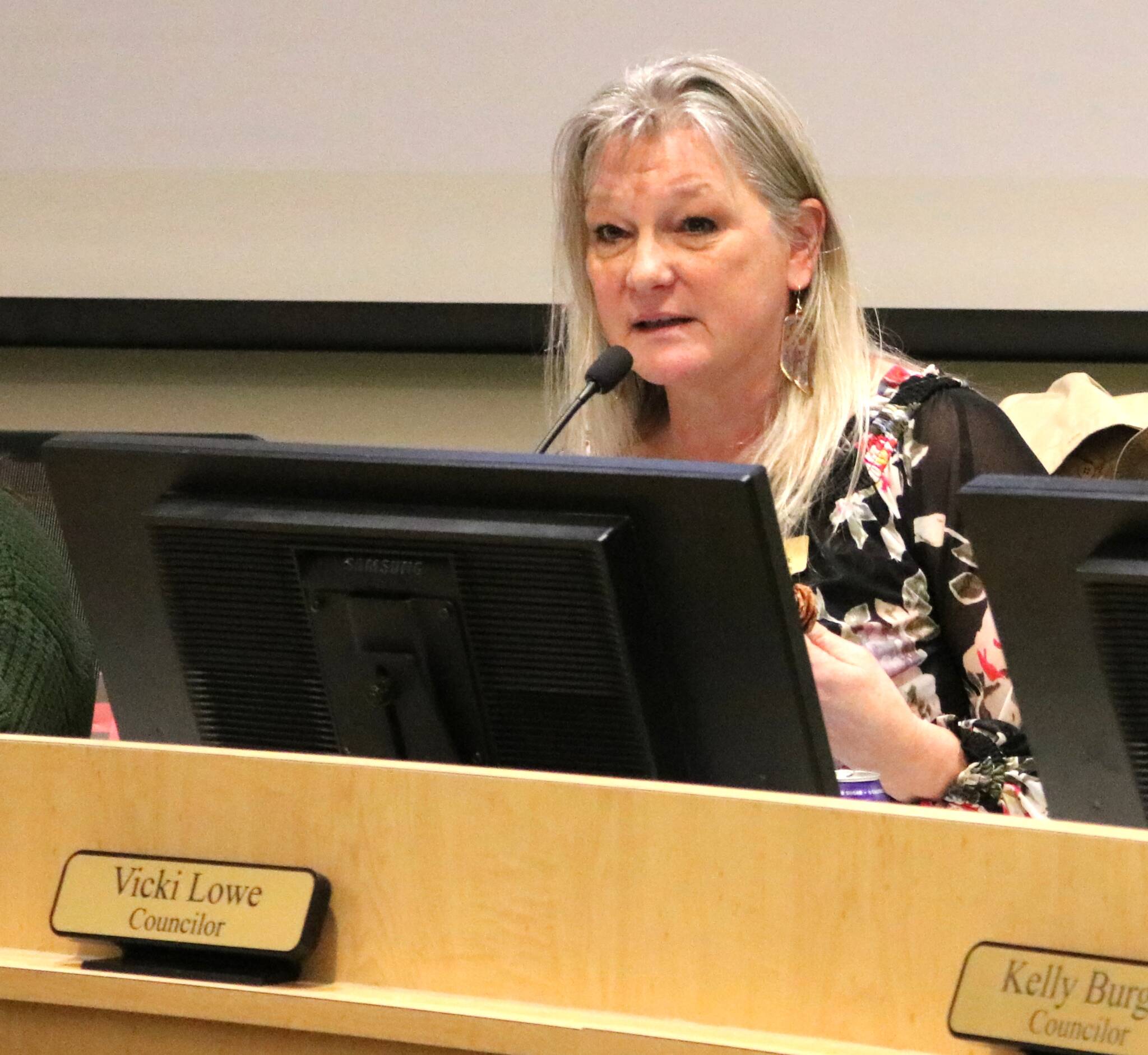 Photo courtesy Barbara Hanna, 
City of Sequim
Councilor Vicki Lowe participates in her last council meeting on Dec. 8 after choosing not to run for a second term.